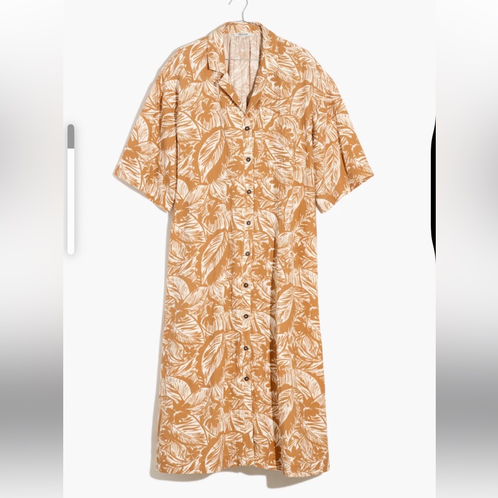 Madewell Lightspun Button-Down Midi Dress/cover up  size L